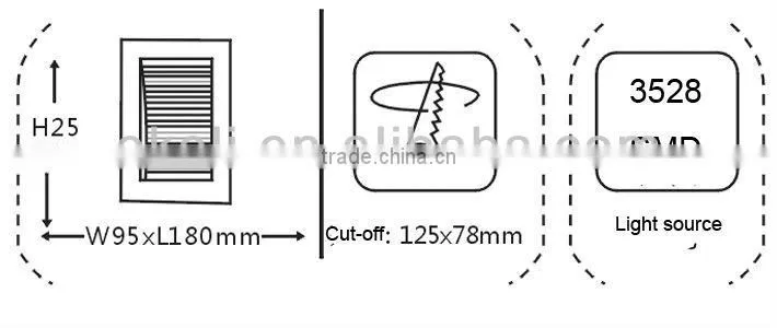 gesso SMD3014 Epistar LED wall washer 2years warranty