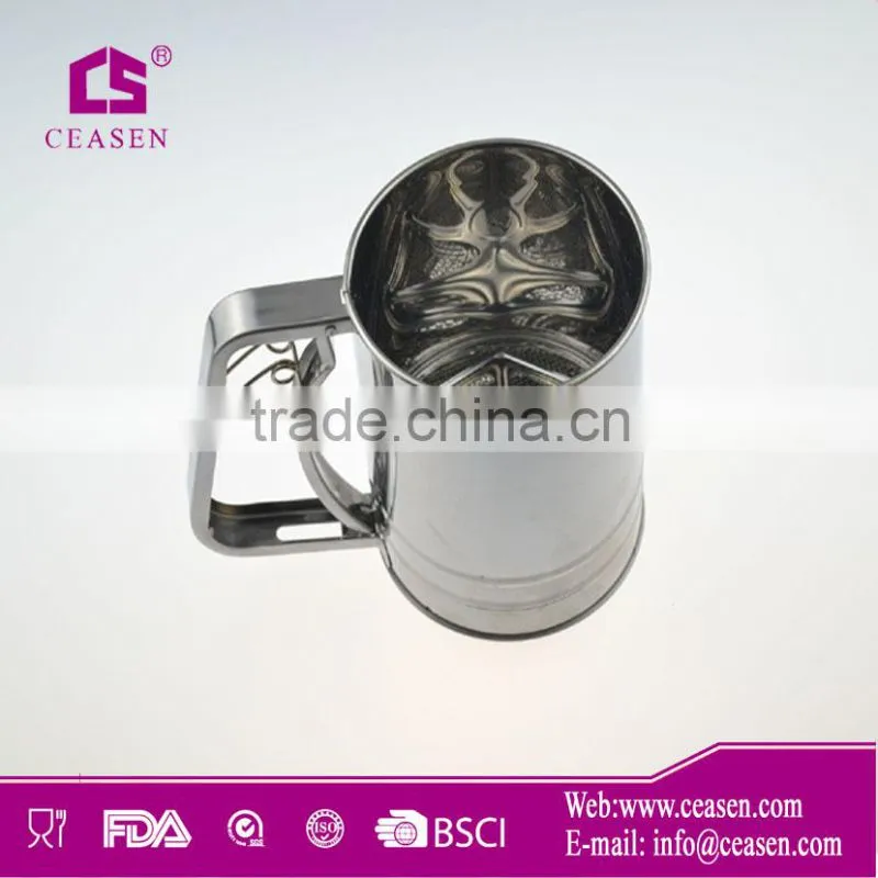 Good design Kitchen Crank Handle stainless steel Flour Sifter
