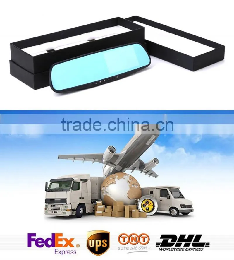 Hd dual lens car dvr rearview mirror camera,car rear view mirror monitor
