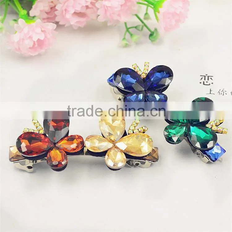 Women Girls Bridal Wedding Crystal Rhinestone Diamante Flower Hair Clip Apparel Accessories Headwear Hair Pin