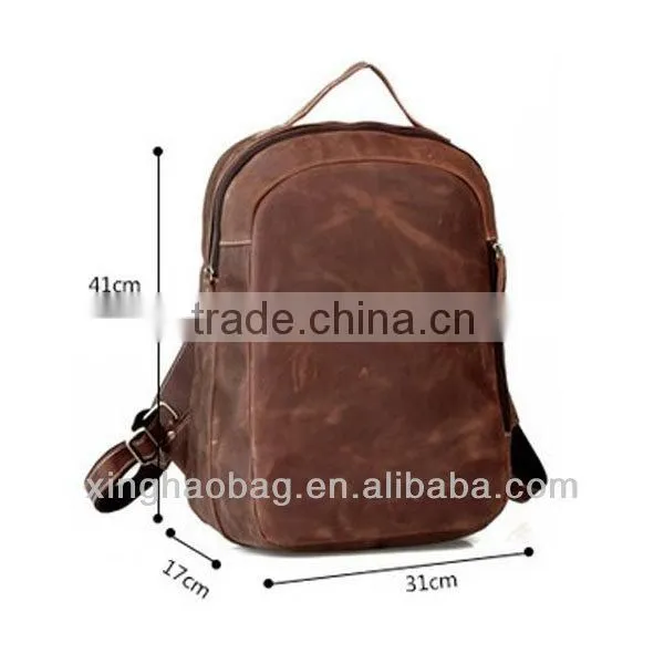 Laptop bag 2014 genuine leather laptop backpack bag
