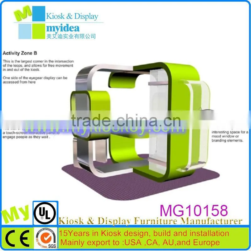 China furniture display eyewear store modern glass sunglass kiosk manufacture