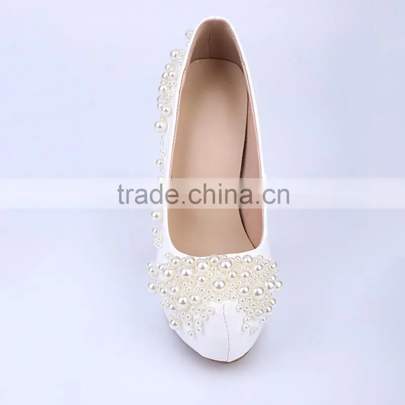 Wedding shoes sky-high round toe platform girl high heels women pumps shoes