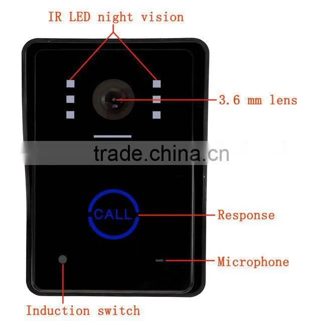 7" Wireless Video Door Phone Doorbell Intercom System With Ir Camera Rainproof US/UK/AU/EU Adapter