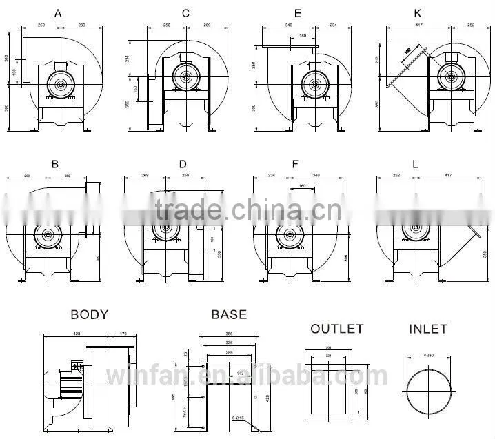 small centrifugal PP fan used for lab