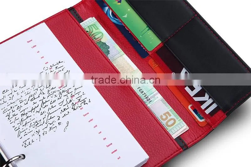 2016 Germany hot fashion leather A5 ring binder notebook for business travel