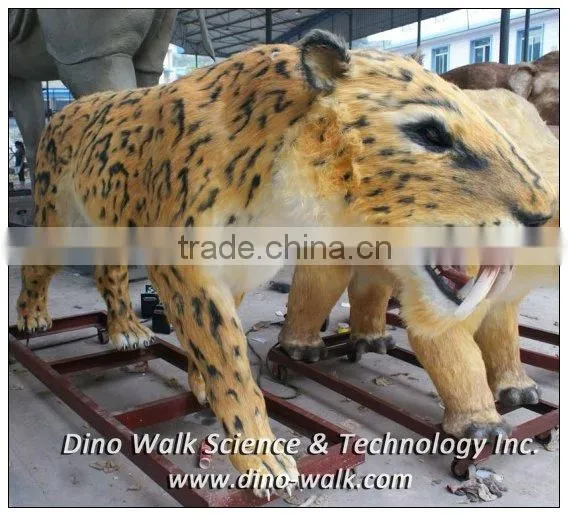 4 meters life size animatronic emulation realistic robotic animal smilodon
