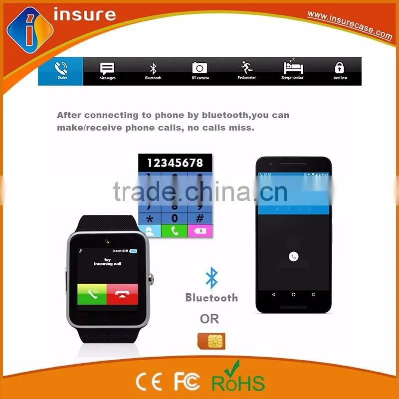 waterproof wristwatches DZ09 with bluetooth