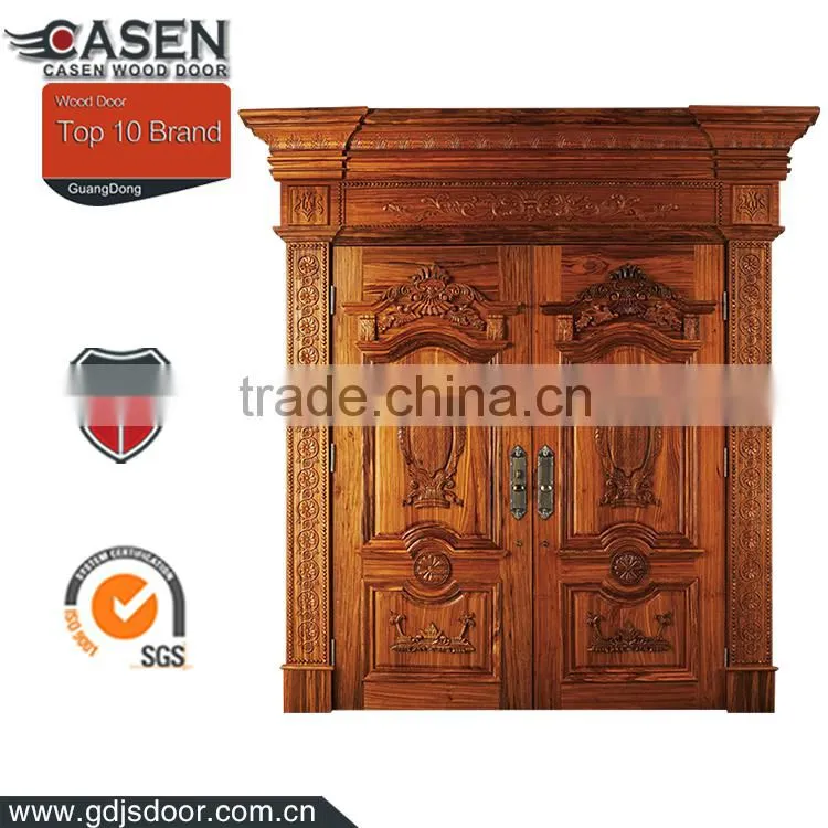 finished flower carving mahogany double swing interior wood doors