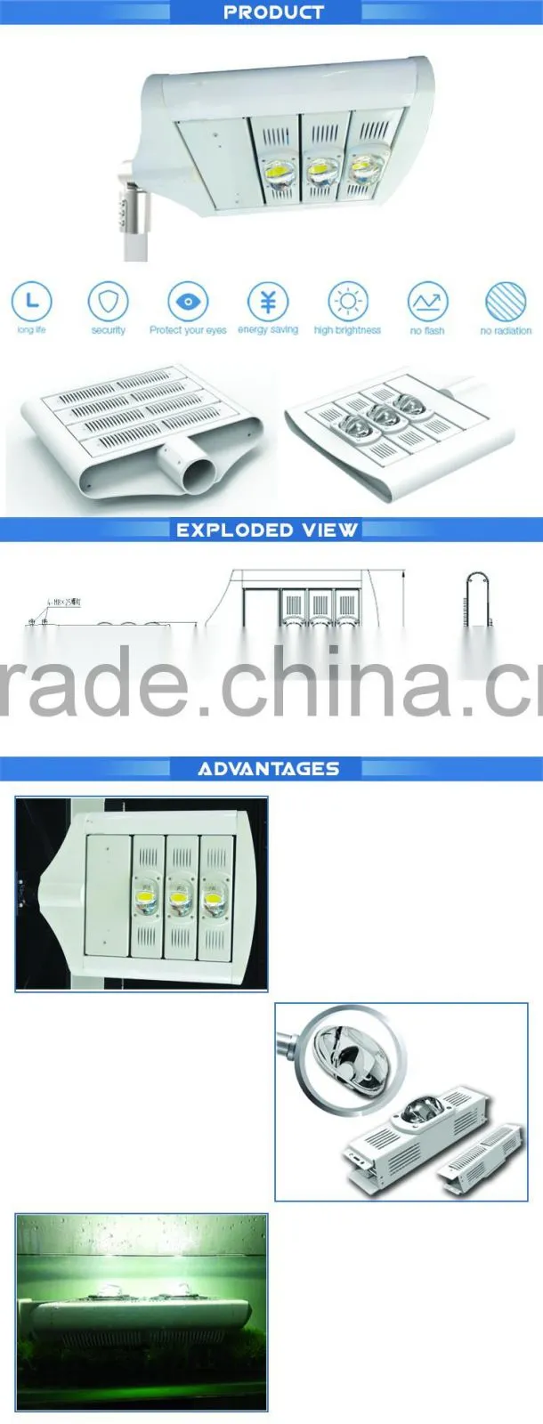 led street light 90W Standardized modular with high lumens and MW driver