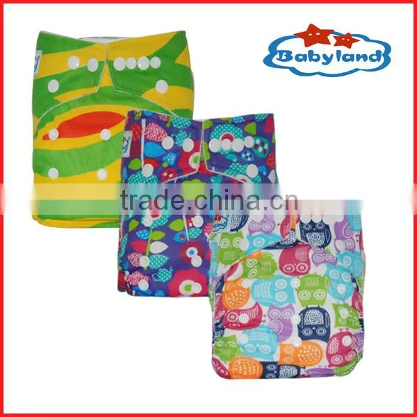 Free Shipping 2015 New Prints Babyland Baby Cloth Diapers Bamboo Charcoal Diapers