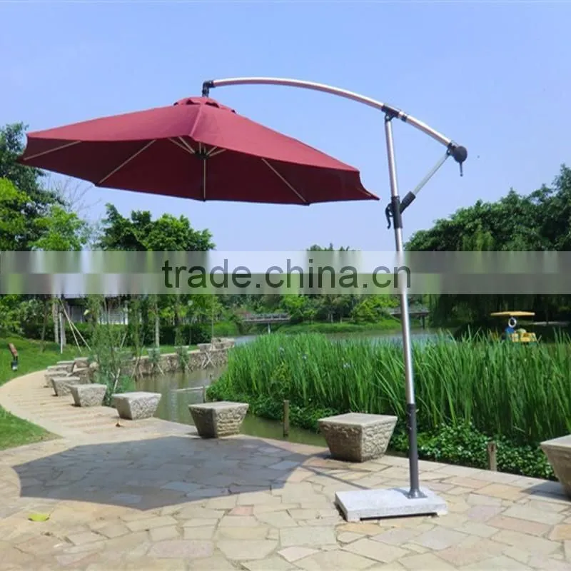Hotsale Cheap Price Custom Print Aluminum Pole Round Banana Outdoor Umbrella with Crank