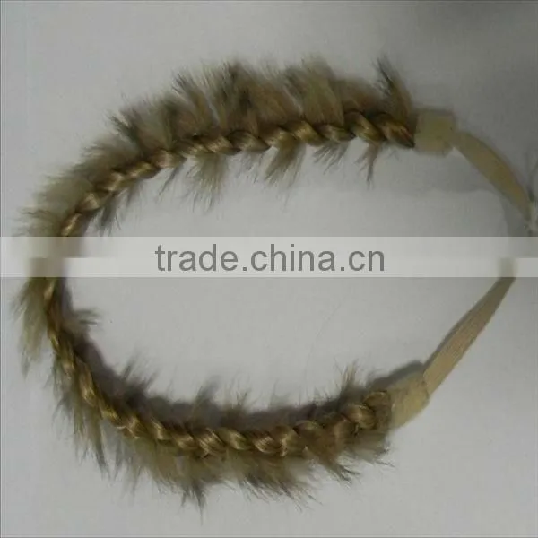 fashion synthetic elastic braided hair band