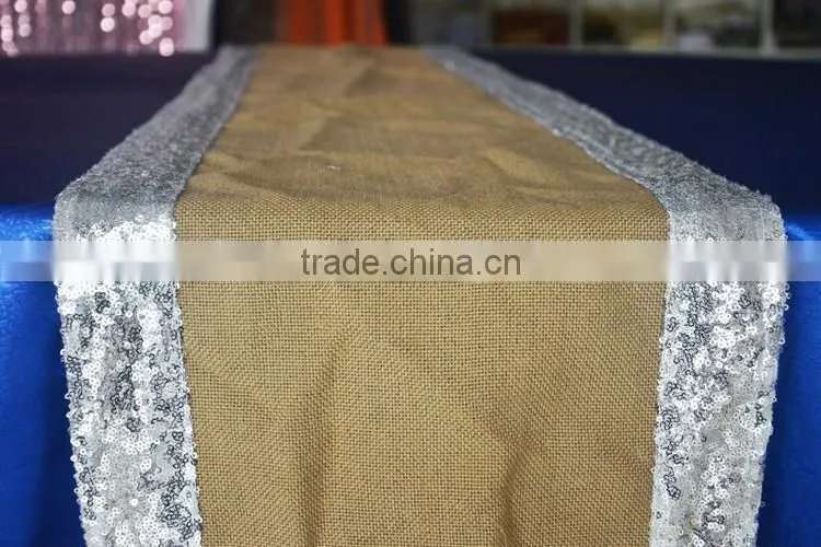 Fancy wedding burlap and sequin table runner size