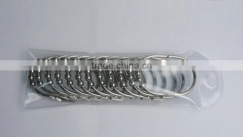 shower curtain hooks with beads/ High Quality Roller Shower Curtain Rings Shower Curtain hooks