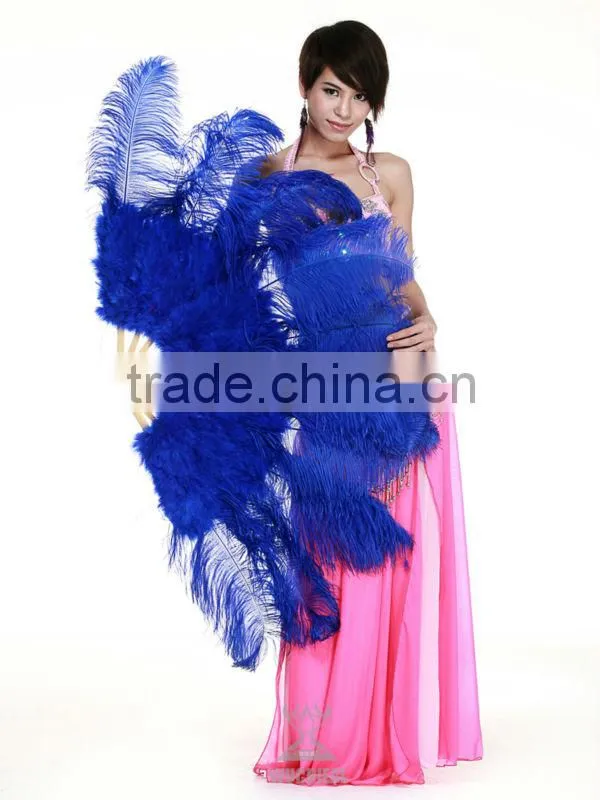 Fashionl Red White and Blue Ostrich Feather Fan in Big Size