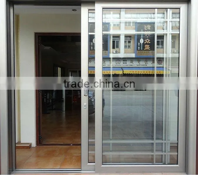 aluminum accordion folding doors with internal shutter and blinds