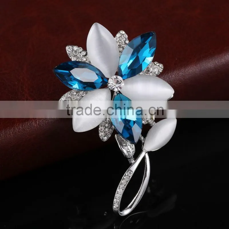 Wedding Bouquet Rhinestone flower brooch pins,glasses wholesale colorful rhinestone brooch pin for dresses