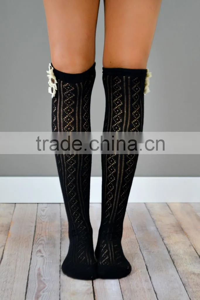 Wholesale Lace Boot Socks Buttons Lace Boot Cuff Socks