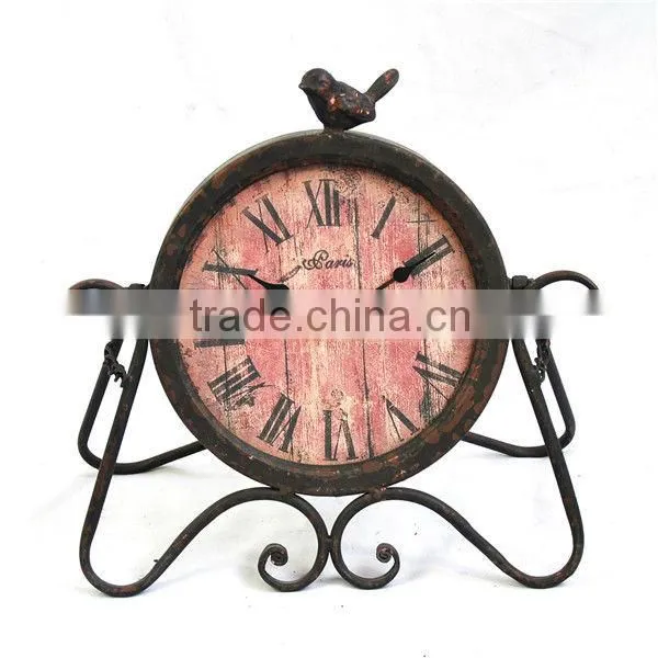13A047MS-Antique imitation metal table clock