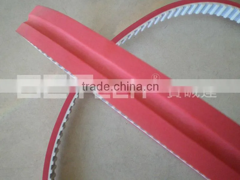 Timing Belt with grooving red rubber
