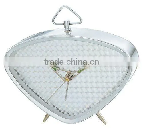 triangle metal case mechanical alarm clock