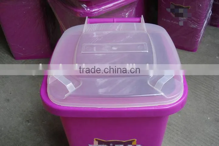 BT50A 20KG 50liter Pet Food Storage High Quality easy open transparent plastic food container