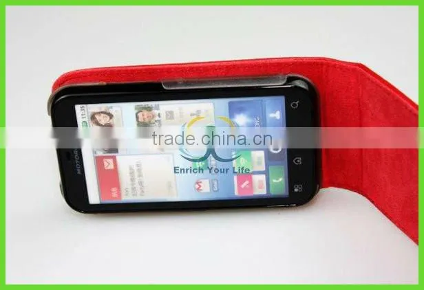 new gift red leather case for alcatel phone for moto