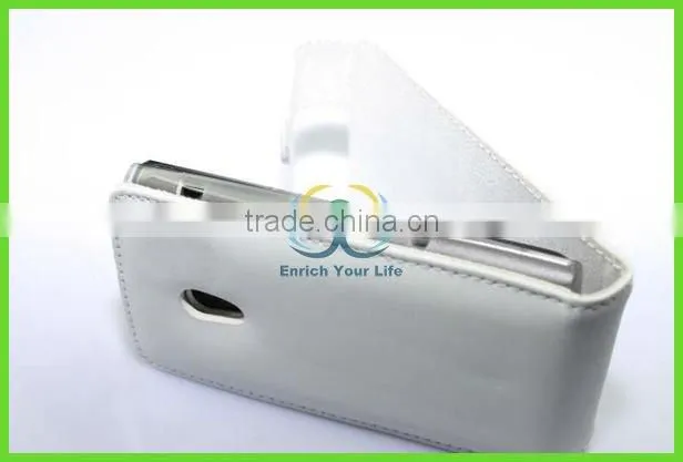 pure white smart sleeve leather case cover for sony-ericsson