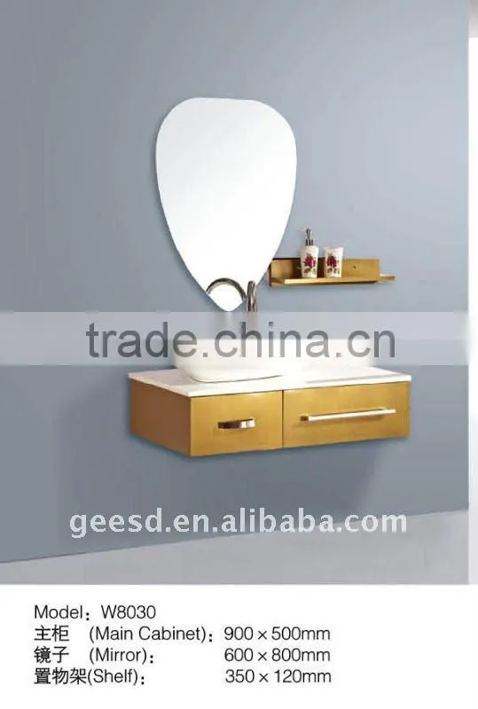 hotel golden stainless steel waterproof bathroom furniture W8030