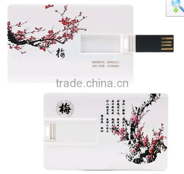 Wholesale 1GB -64GB credit card printed usb pen drive for promotional gift