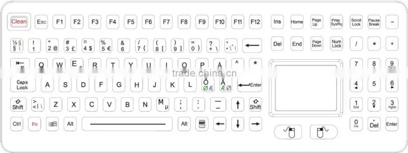 IP68 dustproof desktop all-in-one industrial membrane keyboard with full function