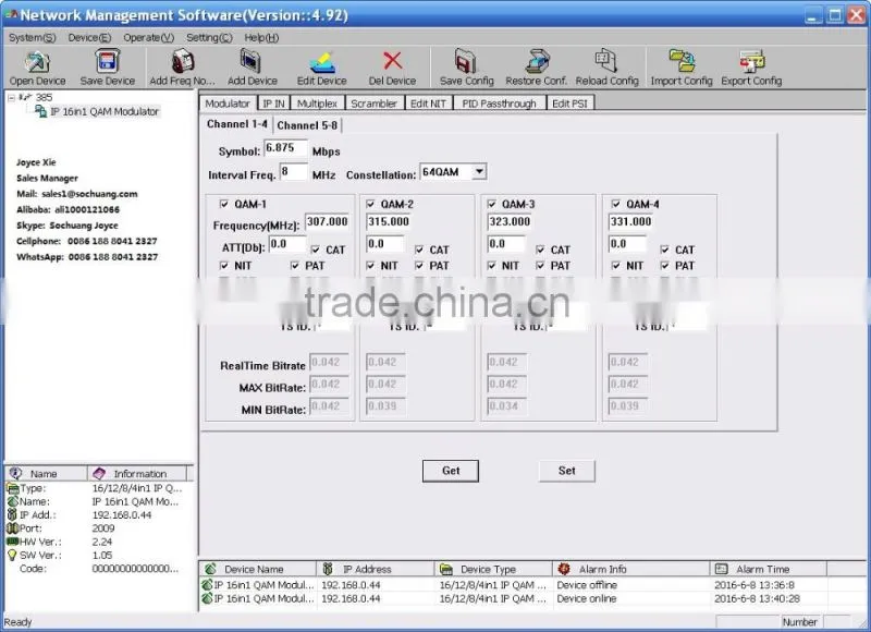 SC-4144 IP to QAM Modulator with MUX-Scrambler