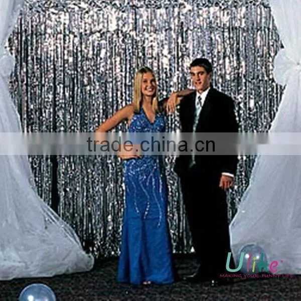 Silver Curtain Metallic Foil Curtain birthday foil curtain