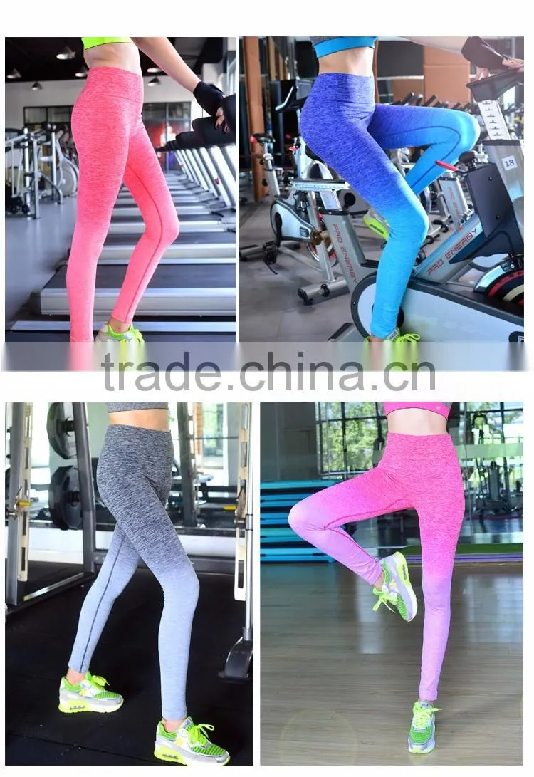 Gradient Printed Running Sports Tights, Jogging Pants, Workout Gym Yoga Leggings Wholesale