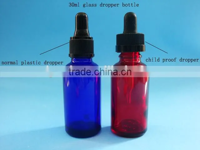glass bottle with CRC dropper, glass essential oil bottle with child proof dropper