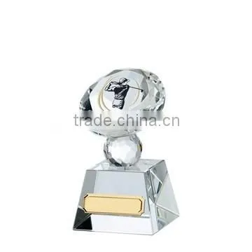 Clear crystal cup trophies with diamond cuttiing