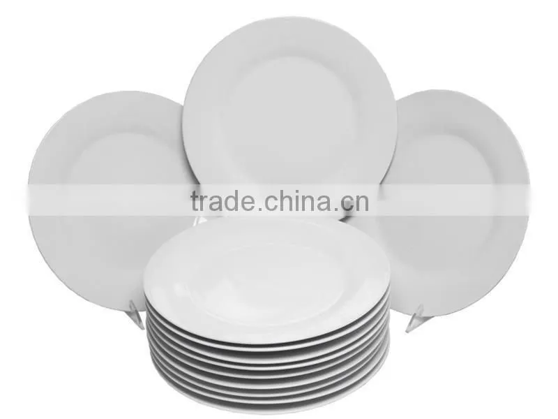 Super White Porcelain Good Quality Restaurant Hotel Custom Design ,Ceramic Porcelain White Dinner Plate