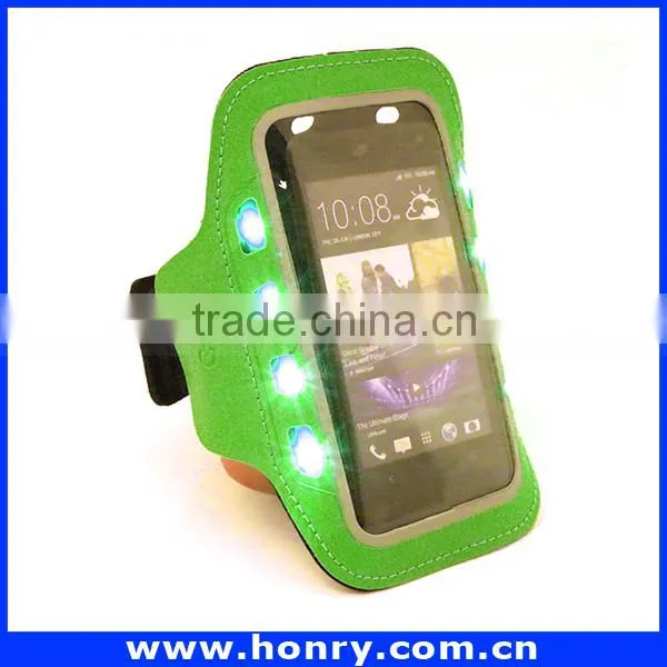Custom jogging running sports mobile phone arm band led