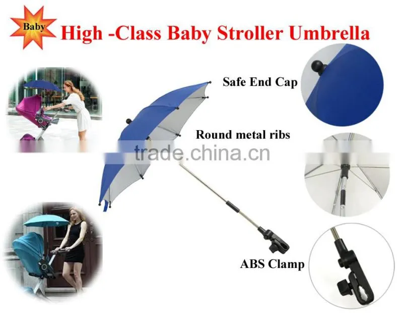 High quality 14 inch custom logo uv protect baby stroller umbrella