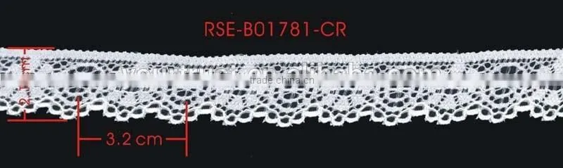 Width 2.1 Centimeter White Stretch Tape Trim Spandex Jacquard Elastic Lace