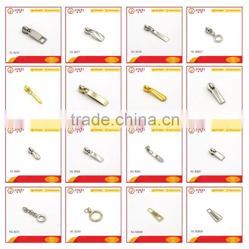 china supplier Handbag gold zipper slider bag clothes zipper pullers