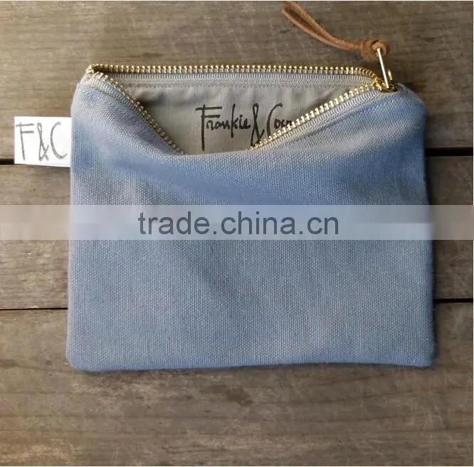 custom high quality canvas zipper pouch wholesale