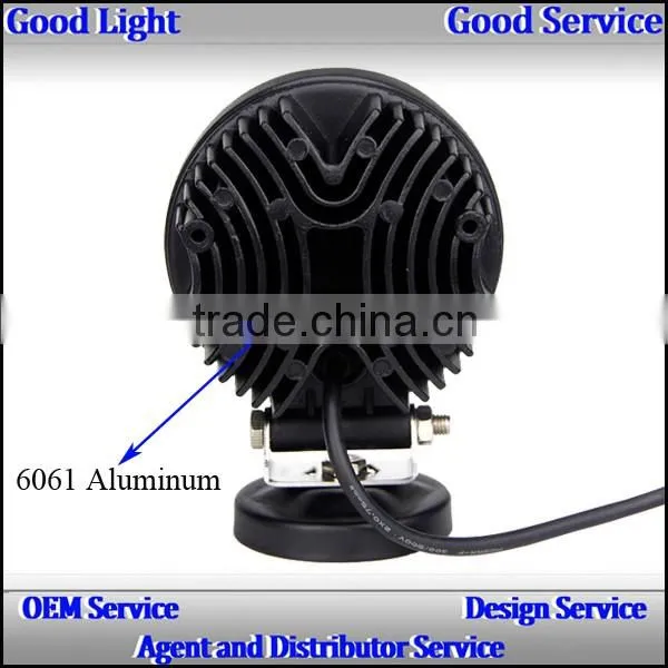 Excellent Round 12 volt 27w led work light with magnet for truck, tractor, suv
