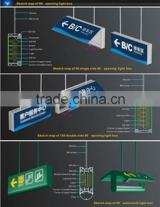Popular customize ceiling suspended light box