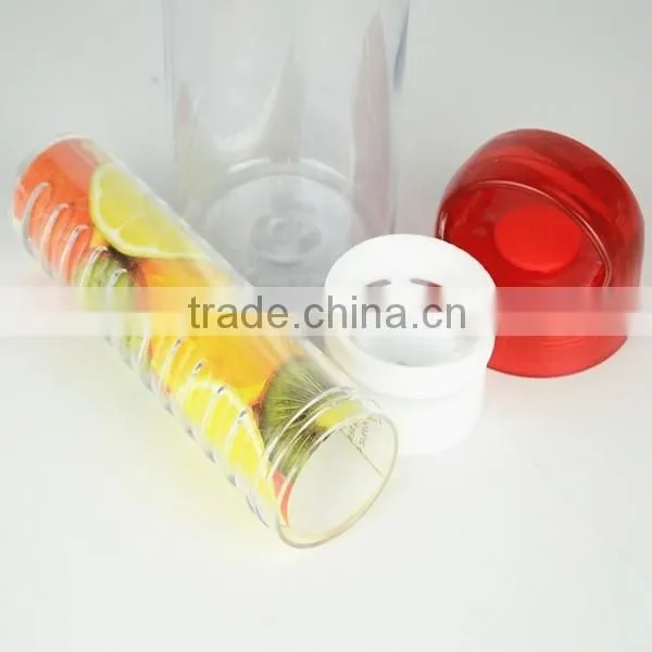 various style plastic water bottle fruit infuser
