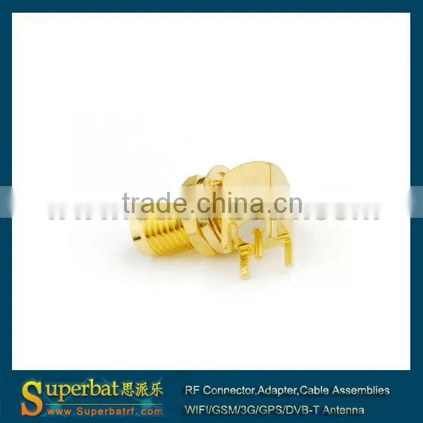 sma pcb mount jack RF conector RA SMA thru hole jack bulkhead right angle PCB Mount short version