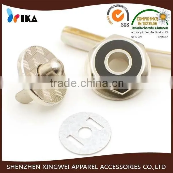 hexagonal metal zinc alloy magnetic button for bag