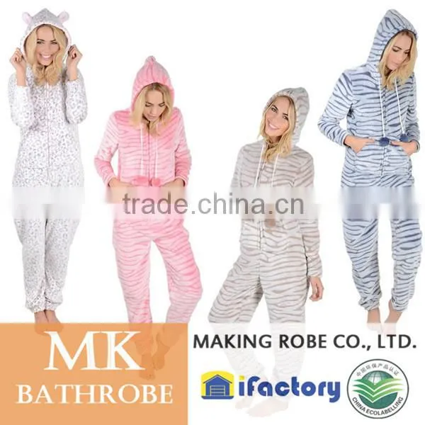Adult Winter Fleece Footed Onesie Jumpsuit Pajama