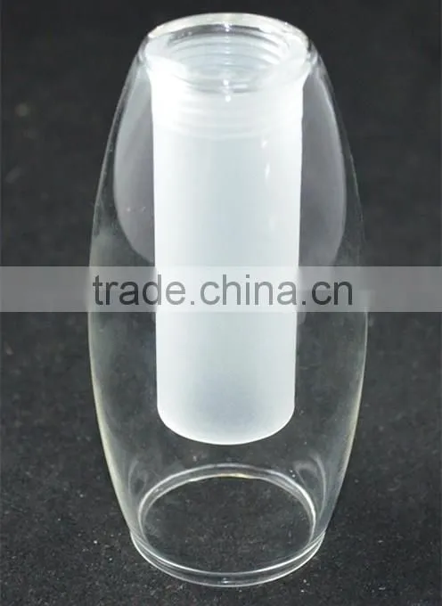 double wall colored glass lamp shade with inside G9 screw inside sandblasting outside clear
